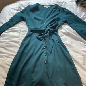 Emerald green, Long-sleeve dress